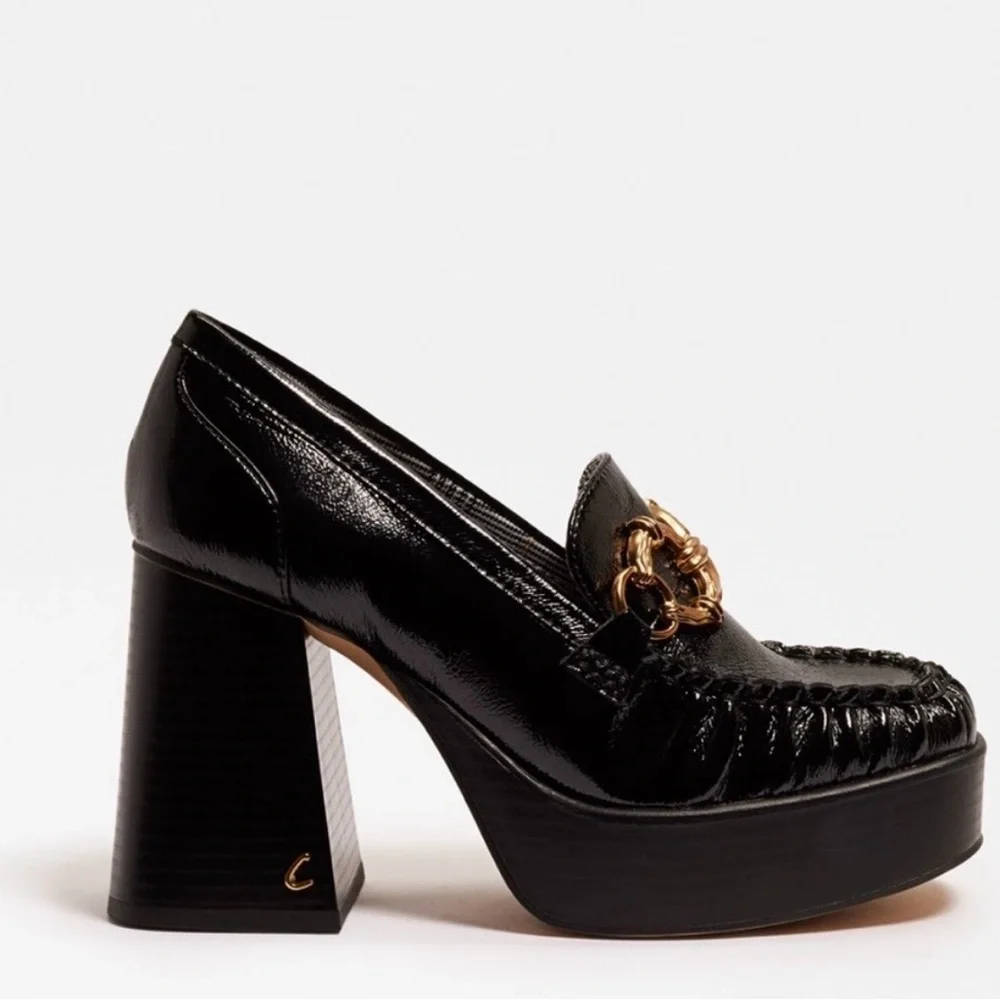 Circus NY by Sam Edelman Susie platform loafers in black gloss, size 9 EUC. - Picture 2 of 7